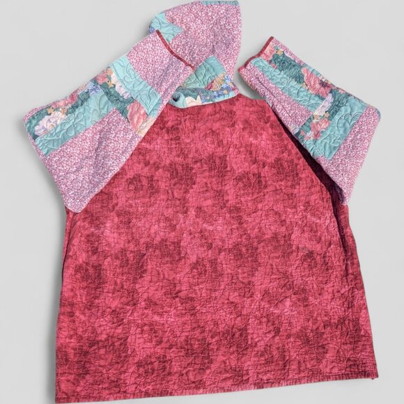 Womens 3XL Handmade Quilted Hoodie Upcycled From Vintage Quilt Patchwork Boho‎ - Picture 4 of 8